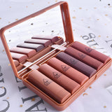 6 Colors Lipstick Natural Shimmer Lips Makeup Nude Matte Waterproof Long Lasting Lip Salve Lip Glaze Non-Stick Cup Lip Tint