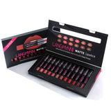 langmanni 12pcs Sexy Matte Lipstick Kits Lips Makeup Waterproof Nutritious Velvet Lip Stick Tint Nude Makeup Cosmetic
