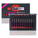 langmanni 12pcs Sexy Matte Lipstick Kits Lips Makeup Waterproof Nutritious Velvet Lip Stick Tint Nude Makeup Cosmetic